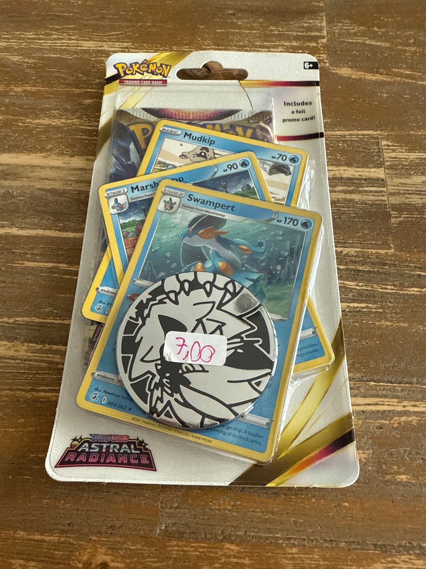 Pokemon kaart met munt