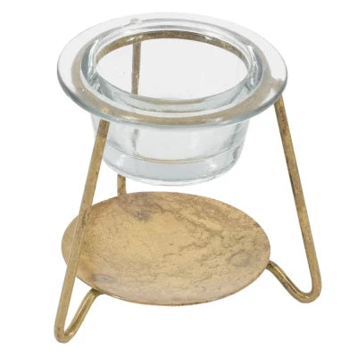 Waxwarmer ZWART of GOUD 9×8 CM met glazen bakje voor wax